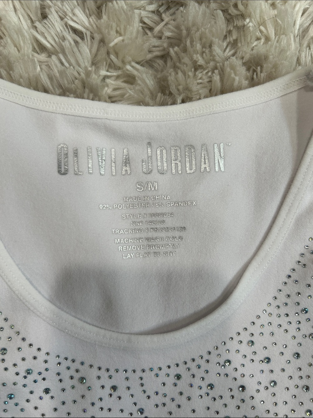 White Rhinestone Tank Top - Picture 2 of 3